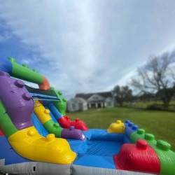 lego slide close 12ft Block Party Two-Lane Slide w/ Pool (Wet/Dry)