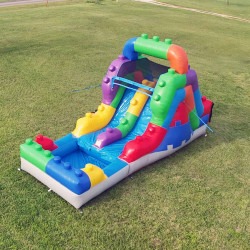 12ft Block Party Two-Lane Slide w/ Pool (Wet/Dry)