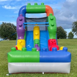 lego slide 12ft Block Party Two-Lane Slide w/ Pool (Wet/Dry)