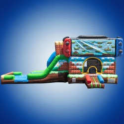 power up plunge gradient v2 Power-Up Plunge Bounce House + Slide (Wet/Dry)