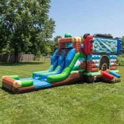 Power-Up Plunge Bounce House + Slide (Wet/Dry)
